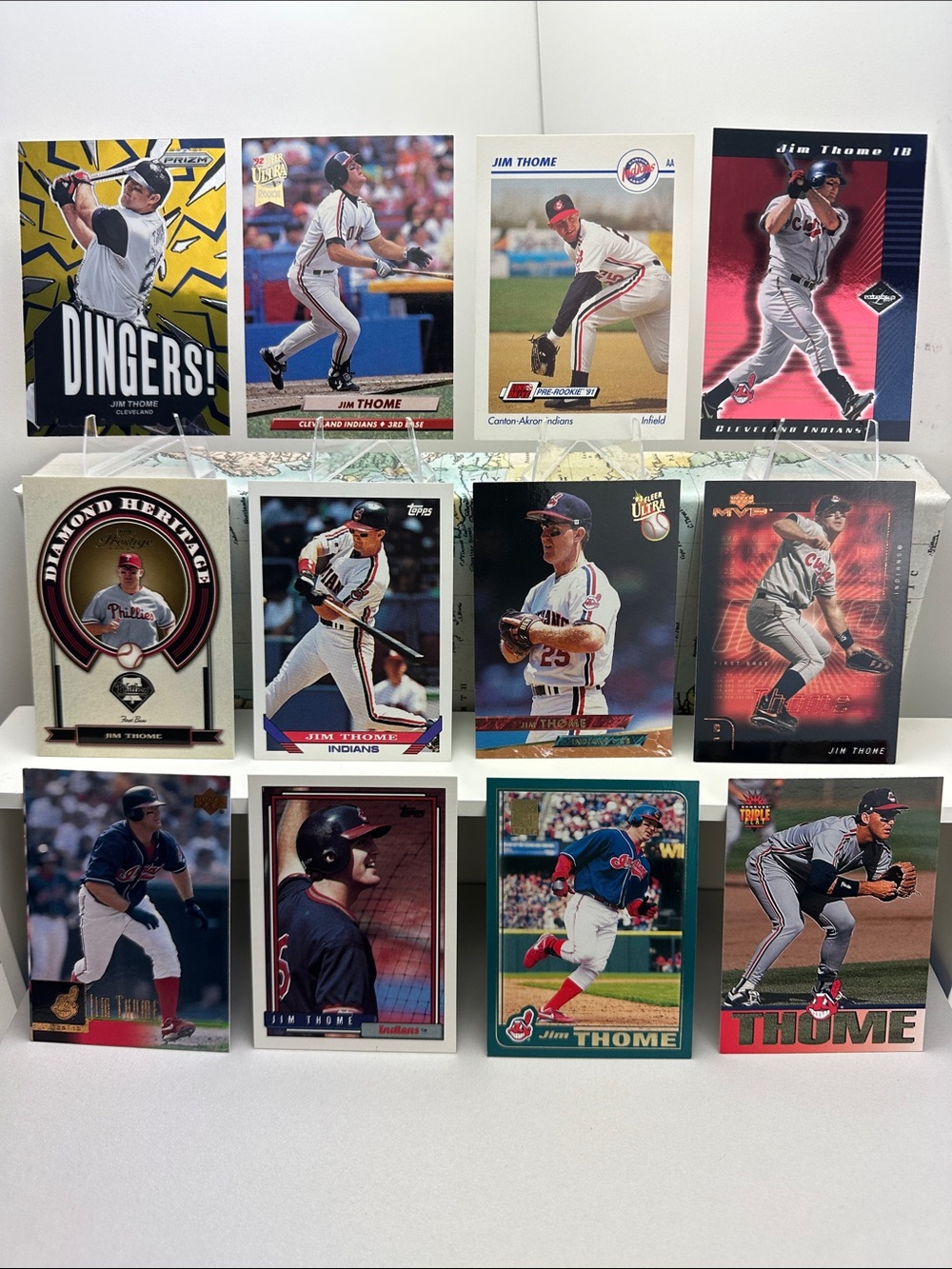 Jim Thome Cleveland lot of 12 w/ two rookies